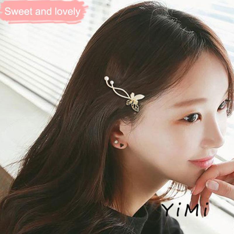 Kẹp Tóc Hình Bướm Đính Ngọc Trai Nhân Tạo Xinh Xắn