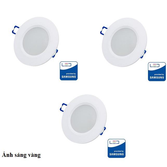 Bộ 3 Đèn Downlight Rạng Đông led âm trần D AT06L 90/7W Vàng/Trắng