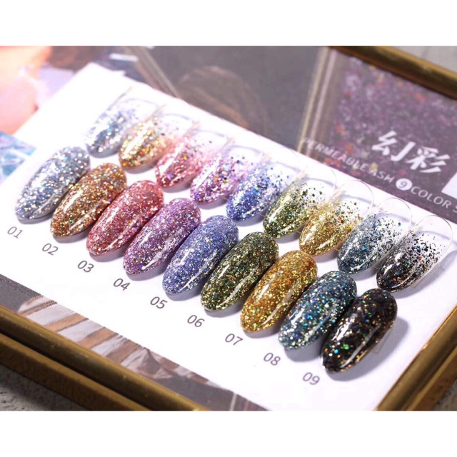 Set sơn gel NHŨ KHỔNG TƯỚC 9 màu