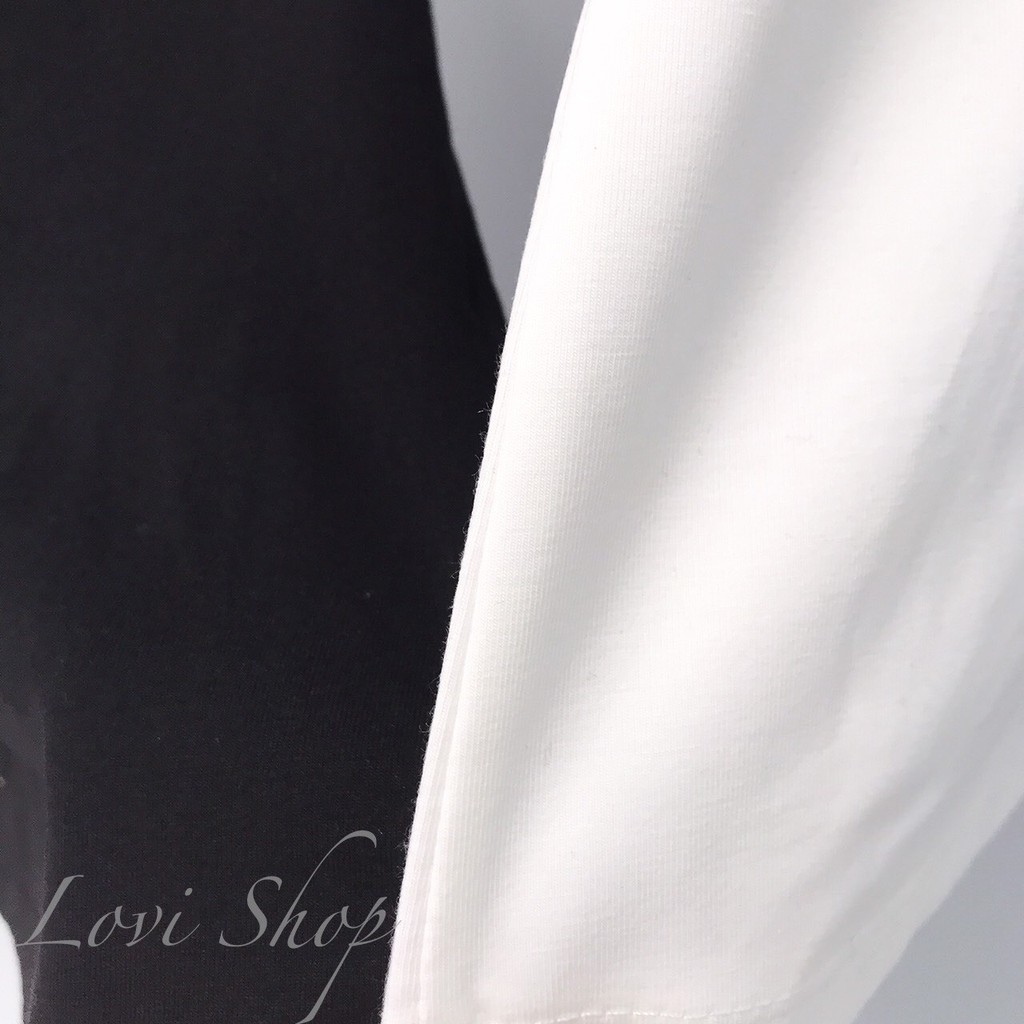 Áo thun hai dây trơn hai màu trắng/đen basic LOVI