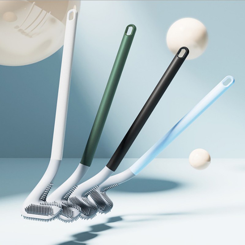 Bàn Chải Vệ Sinh Toilet Cán Dài Bằng Silicon Mềm Tiện Dụng