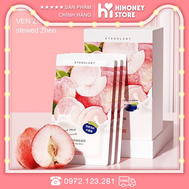Mặt nạ ngủ VENZEN chiết xuất quả đào protein dưỡng ẩm se khít lỗ chân lông🍑🍑