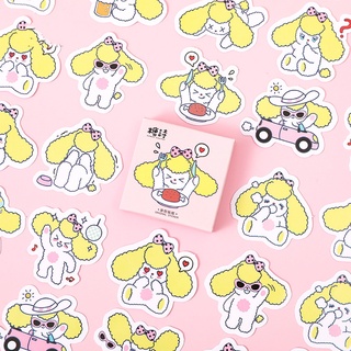 Sticker chủ đề Poodle Dễ Thương - Hộp 45 miếng dán trang trí sổ tay Bullet Journal - M093
