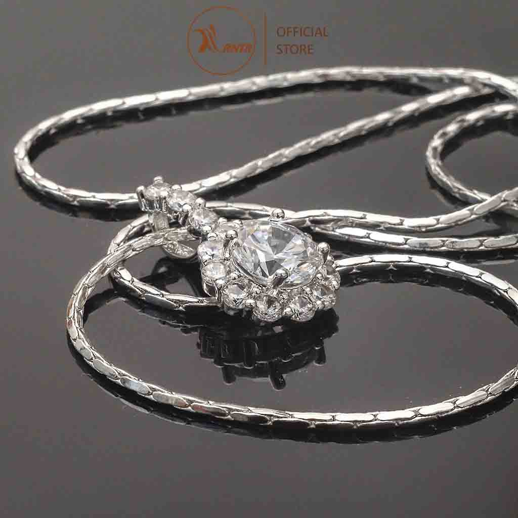 Dây chuyền bạc Ý 925 Thiên kim P2 cao cấp đính đá pha lê sang trọng ANTA Jewlery - ATJ5504-D