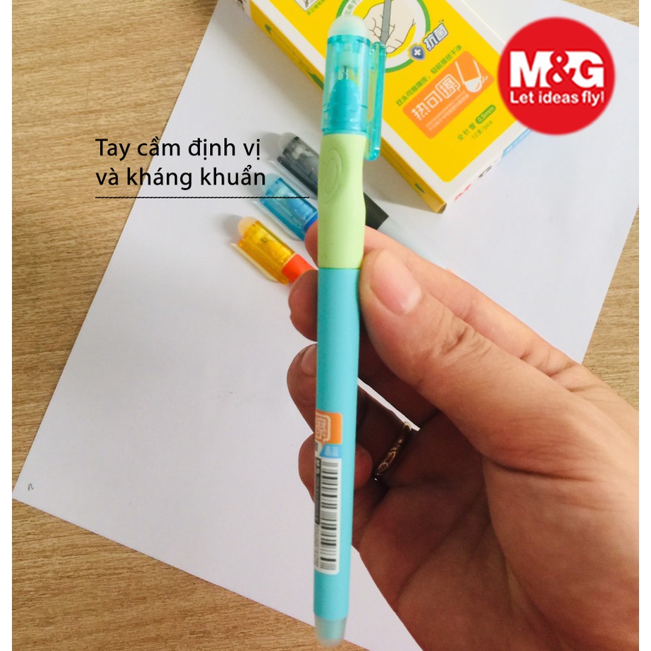 Bút viết bi tẩy xóa được ngòi kim nét mảnh 0.5 mực đậm nhanh khô AKPB7501 chính hãng M&G, có ngòi thay thế 3005