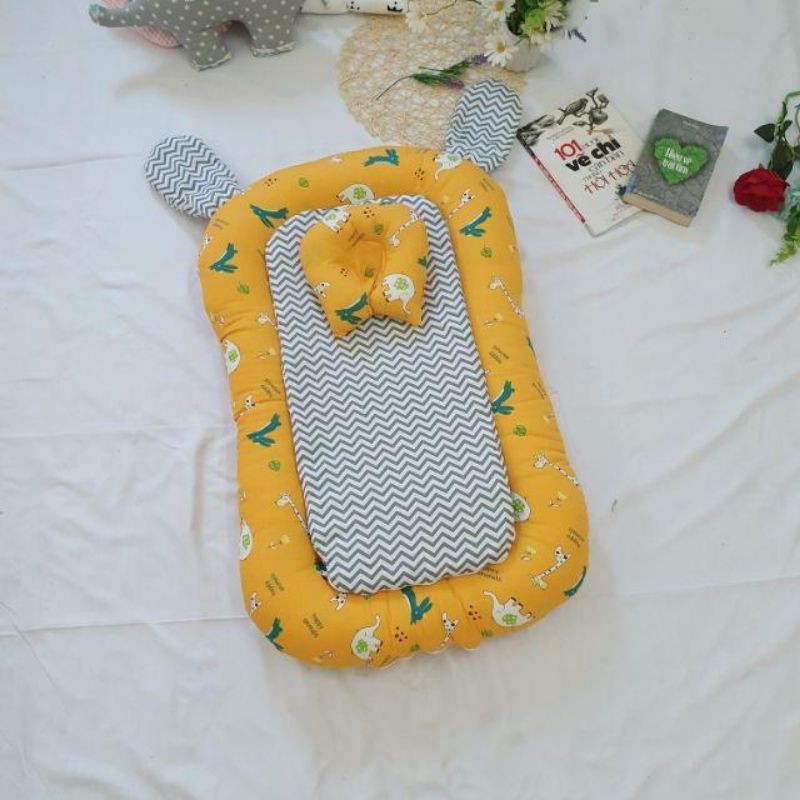 Bộ nôi, chăn và gối lõm dành cho bé làm từ 100% vải Cotton Hàn Quốc cao cấp mềm mịn, thoáng mát (nhiều mẫu và phân loại)