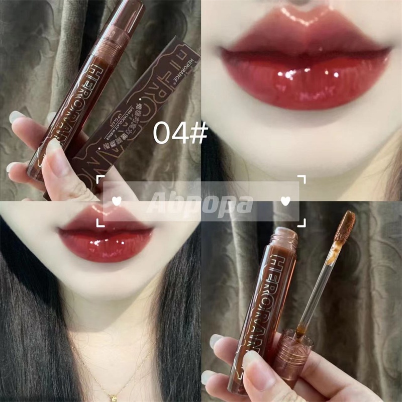 Abpopa HERORANGE® Son Môi Dưỡng Ẩm Lâu Trôi Màu Sắc Tươi Sáng Tạo Hiệu Ứng Gương