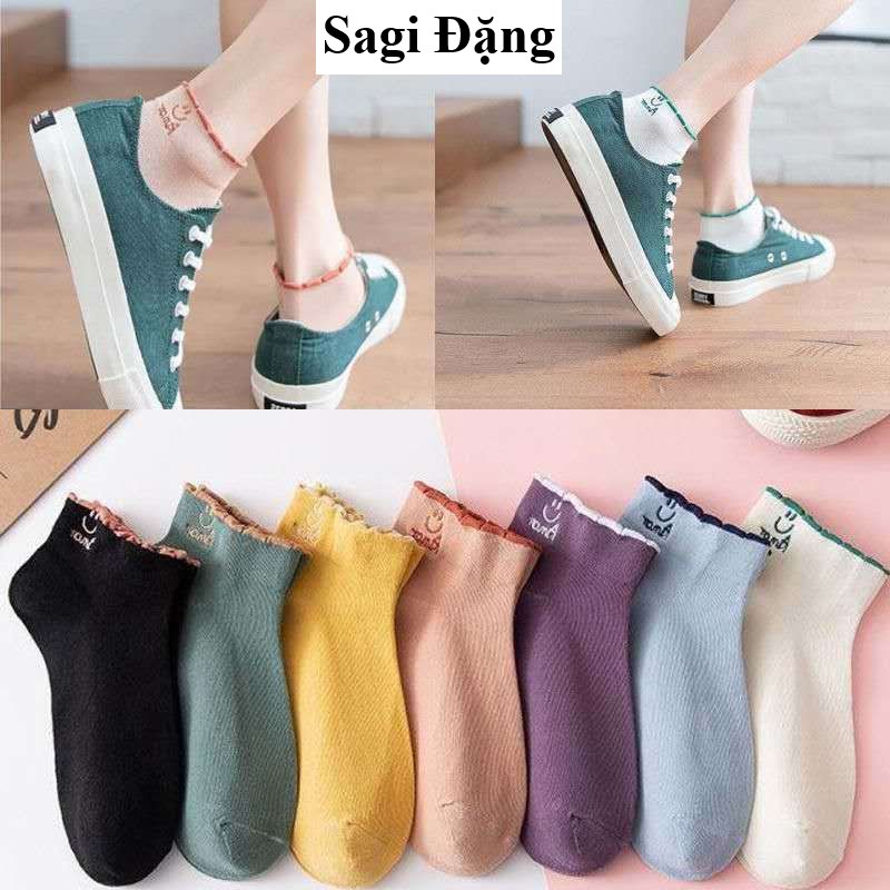 Tất nữ cổ ngắn, tất vớ cổ thấp cotton ulzzang Hàn Quốc nhiều màu