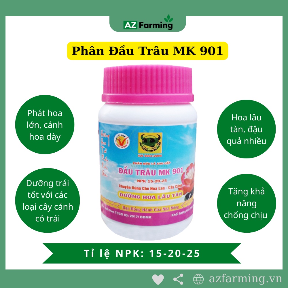 Phân Bón Lá Đầu Trâu MK 501, 701, 901 Chuyên Dùng Cho Hoa Lan Cây Cảnh - 100gram - AZ Farming