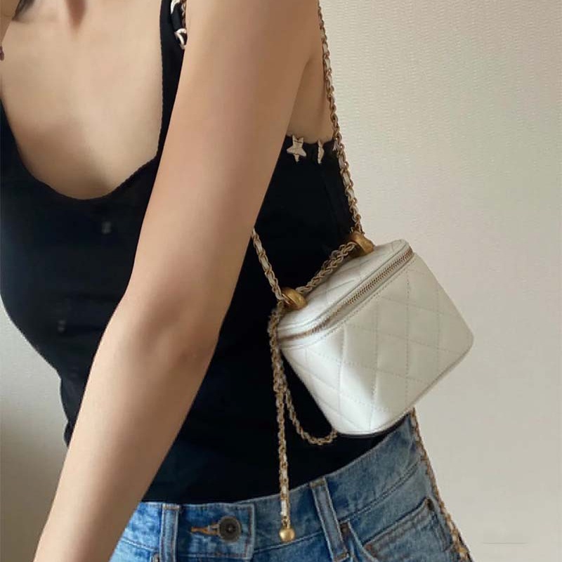 IELGY Túi đeo chéo IELGY nhỏ nhắn hình vuông phốI dây chuỗi xích thờI trang dành cho nữ