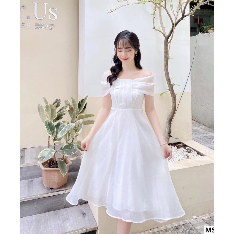 [ẢNH THẬT] V221 VÁY ĐẦM TRẮNG XOÈ DỰ TIỆC, DẠ HỘI KỶ YẾU PROM, VÁY CÔNG CHÚA TIỂU THƯ TRỄ VAI, ĐẦM THIẾT KẾ DỰ TIỆC CƯỚI | BigBuy360 - bigbuy360.vn
