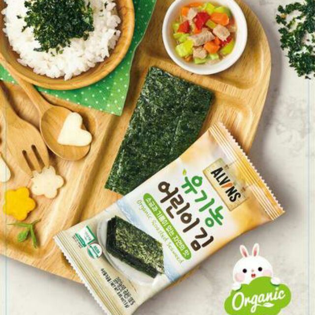 [Mã 77FMCGSALE1 giảm 10% đơn 250K] Rong biển Không muối hữu cơ ăn liền ALVINS cho bé từ 7m | BigBuy360 - bigbuy360.vn
