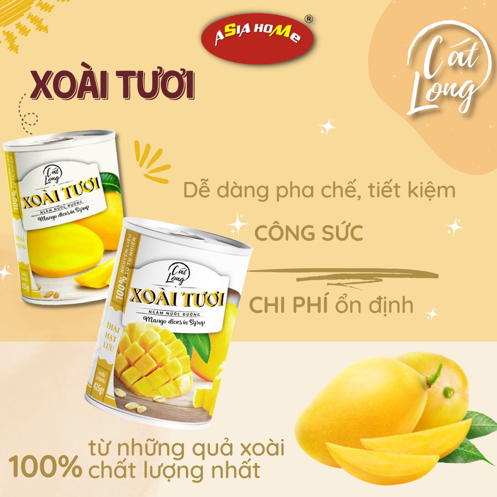 Xoài tươi nước đường Asia Home Cát Long 425gr