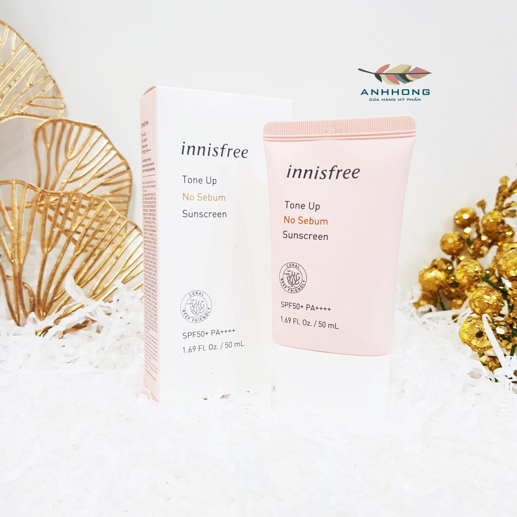 Kem chống nắng kiềm dầu Innisfree Tone Up No Sebum Sunscreen 50ml SPF 50+ PA ++++