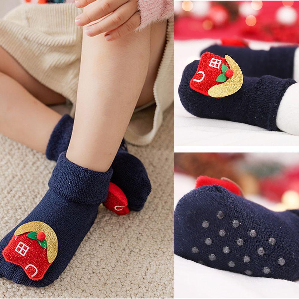 Vớ Dày Chống Trượt In Hoạt Hình Giáng Sinh Dễ Thương Cho Bé Sơ Sinh MIHAN1
