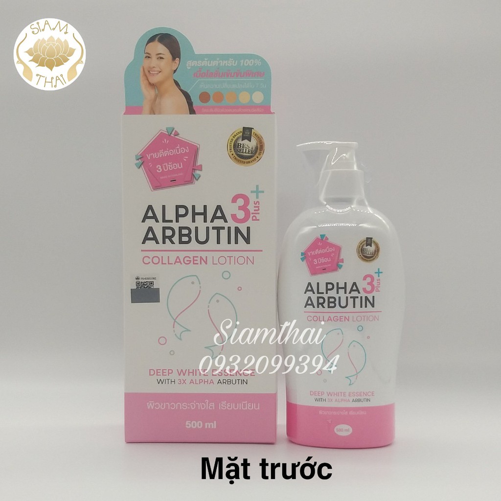 Sữa dưỡng trắng da Alpha Arbutin Collagen Collagen Lotion 3+ Plus 500ml