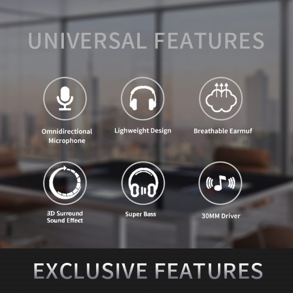 Tai Nghe Cổng USB 3.5mm Có Mic Chống Ồn Thông Dụng Cho PC / Laptop / Máy Tính