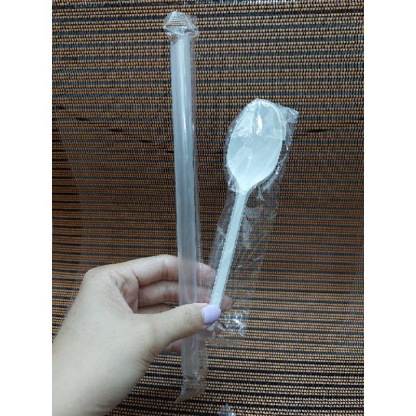 50 muỗng nhựa 15cm bọc nilong cao cấp an toàn - vệ sinh