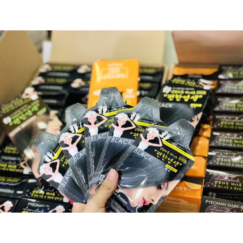 (Hộp 5 gói) Thuốc nhuộm tóc thảo dược Pyeonan Hàn Quốc | BigBuy360 - bigbuy360.vn