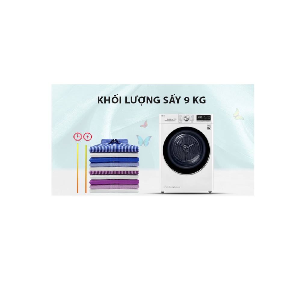 DVHP09W-MIỄN PHÍ CÔNG LẮP ĐẶT-Máy sấy LG 9 Kg DVHP09W