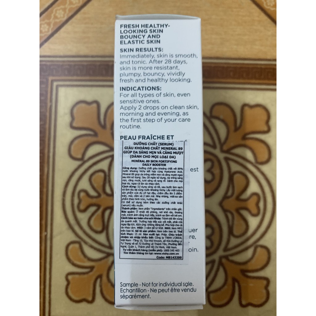 Dưỡng Chất Khoáng Cô Đặc Phục Hồi Và Bảo Vệ Da Vichy Mineral 89 15ml | BigBuy360 - bigbuy360.vn