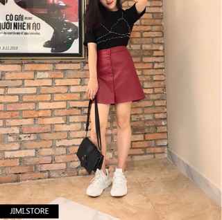 [ Hình Thật+ Hàng Có Sẵn] Set Áo Thun+Chân Váy Da Qc Cực Hot! (Có bán lẻ)