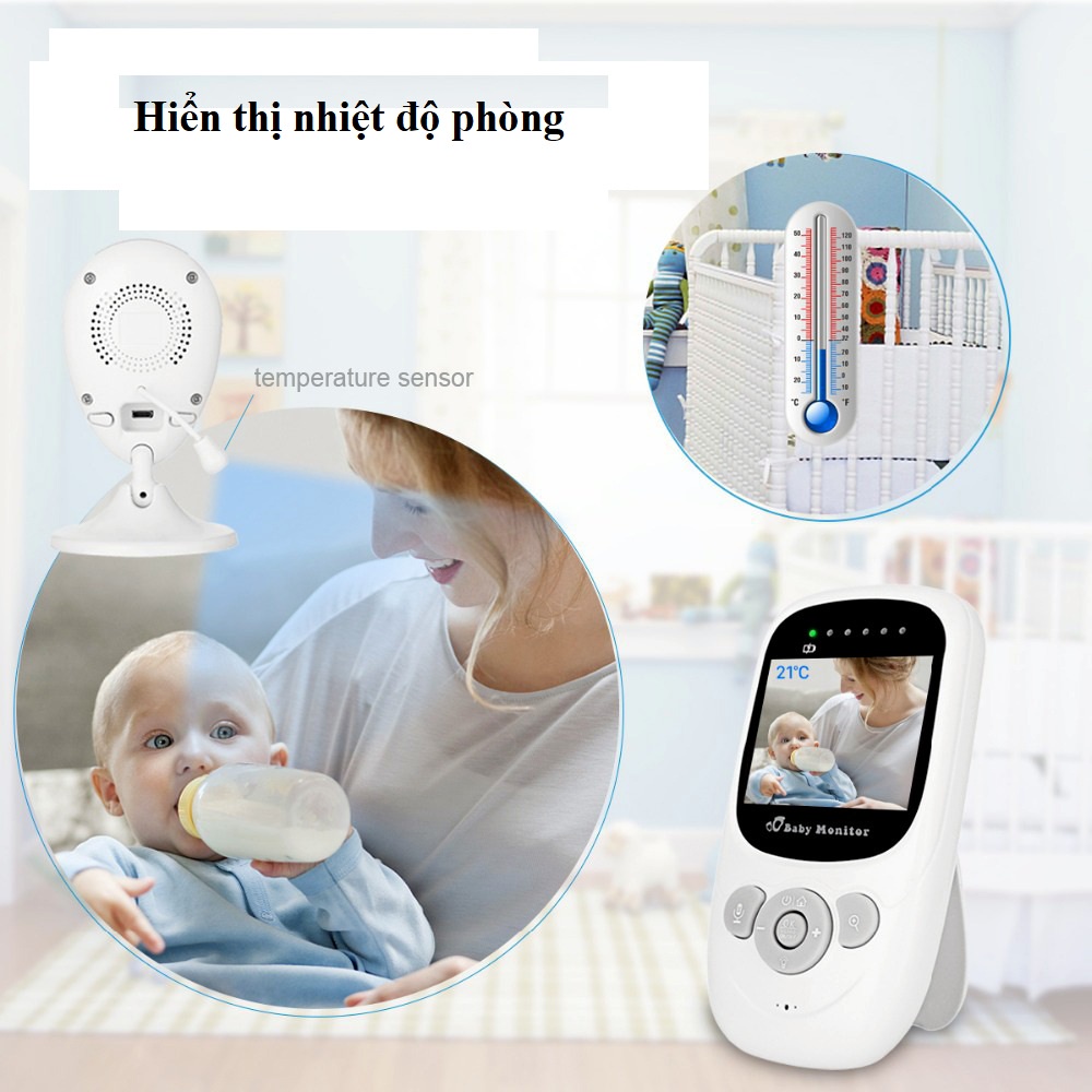 Máy báo khóc Baby Monitor JP808 PRO camera giám sát bảo vệ an toàn cho trẻ không dây, tín hiệu bắt xa ổn đinh