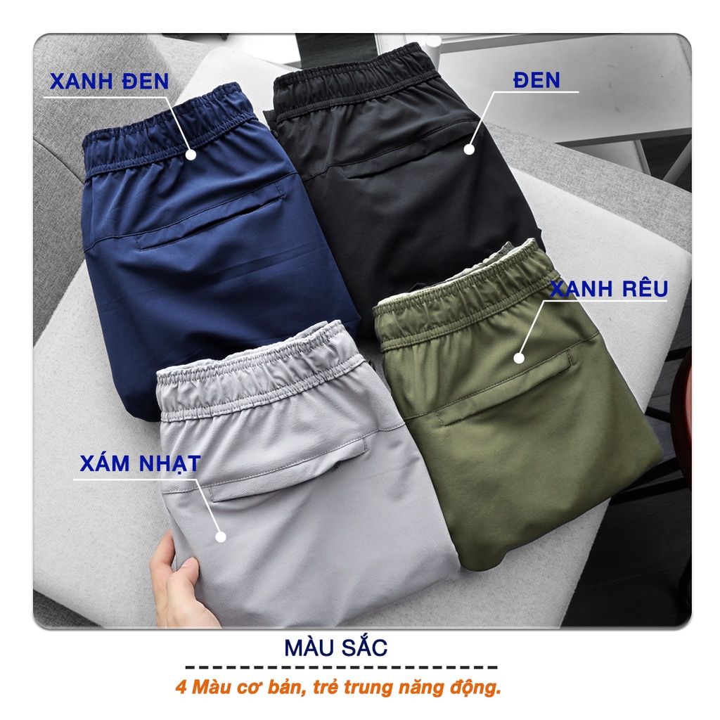 Quần dài thể thao nam chất dù co giãn AMANBASIC AMFP02