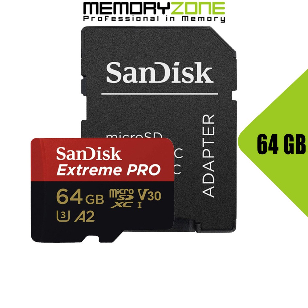 [Mã ELMS5 giảm 7% đơn 300K] Thẻ Nhớ MicroSDXC SanDisk Extreme Pro V30 A2 64GB 170MB/s SDSQXCY-064G-GN6MA