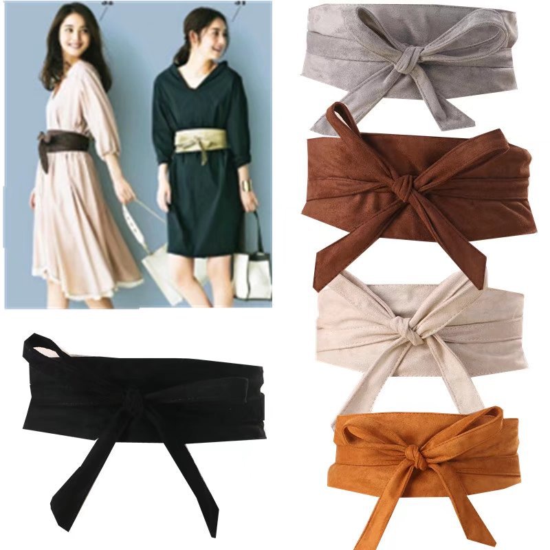 Dây Thắt Lưng Hai Mặt Bằng Nhung Nỉ Bản Rộng Thời Trang Cho Nữ