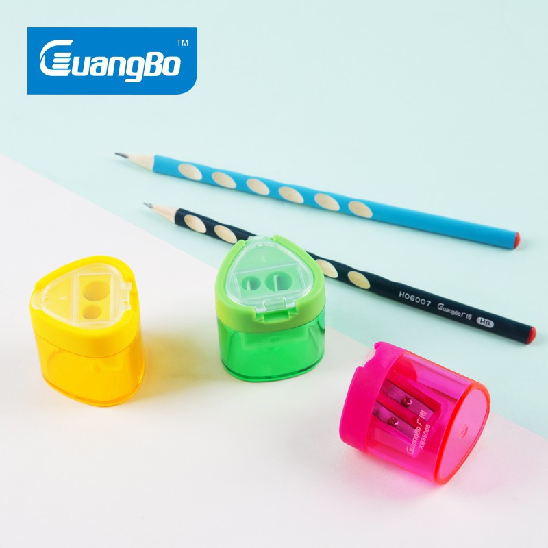 Gọt bút chì mini nhiều màu GuangBo có khay đựng vỏ XB35006