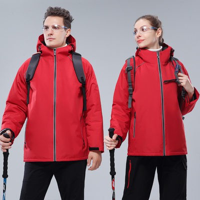 Quần áo đi dạo nam và nữ giữ ấm không gió thêm lớp nhung leo núi trượt tuyết quần áo ngoài trời quần áo làm việc Áo khoá