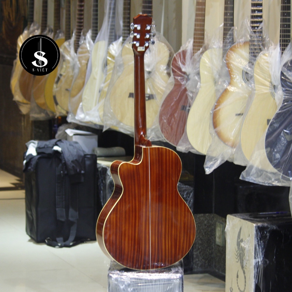 Đàn guitar acoustic gỗ thịt, có ty, khóa đúc chính hãng S Việt mã CV135