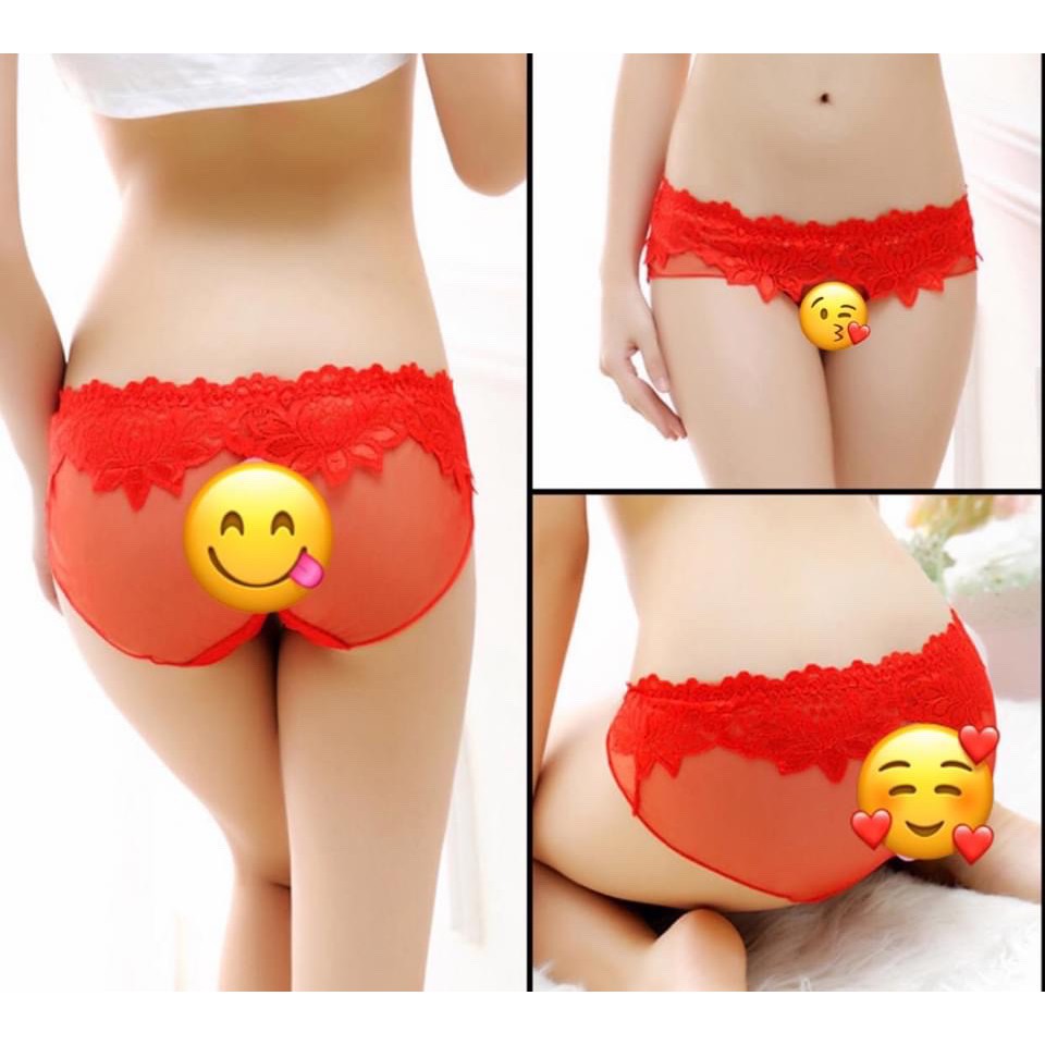 Đồ lót nữ trong suốt sexy eo thấp lưới siêu mỏng nhìn xuyên thấu vô hình liền mạch ren quần sịp phụ nữ trẻ