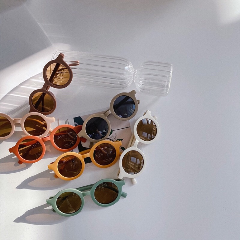 Mắt kính tròn cute Hàn Quốc dành cho be gái bé trai 1-6T