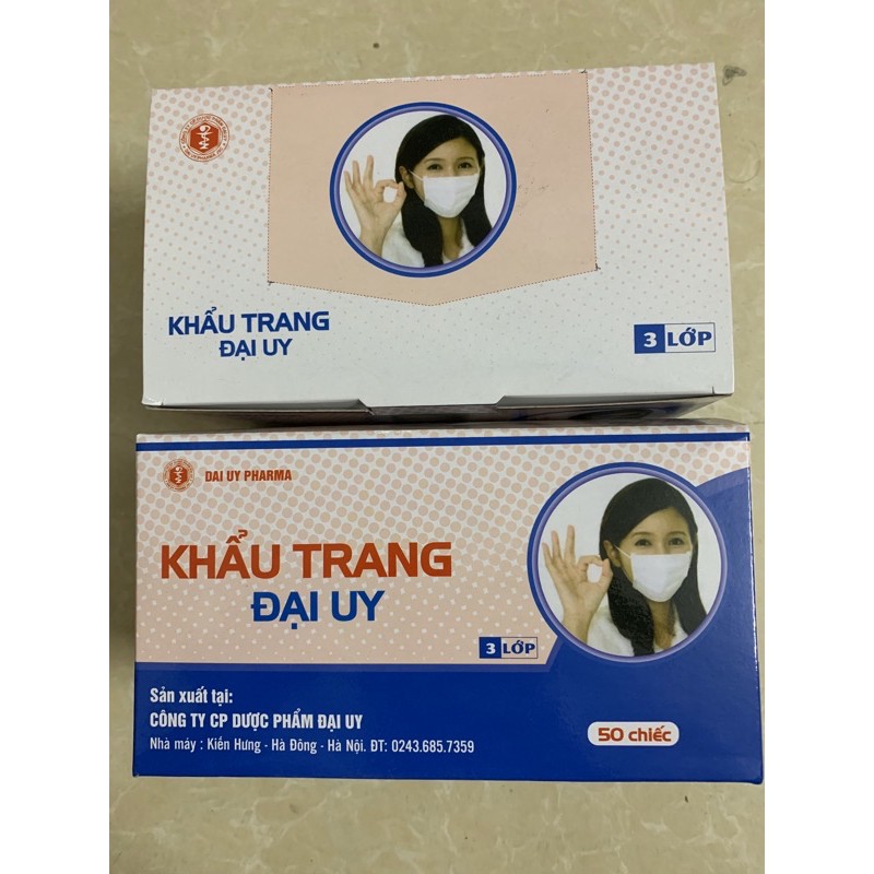 Khẩu Trang Y Tế Kháng Khuẩn Đại Uy 4 lớp - hộp 50 cái tiêu chuẩn TCCS