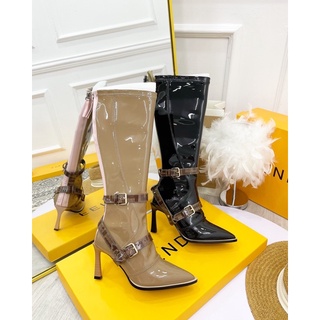 Bốt boot fendi đùi mũi nhọn đai ngang gót nhọn fullbox