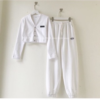 ♥️Set Bộ Quần Jogger + CropTop Logo