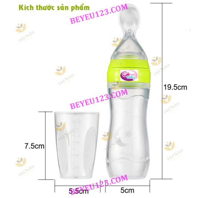 Bình thìa silicone mềm đút ăn bột , ăn cháo ăn dặm  cho bé 120ml GB BABY - GB