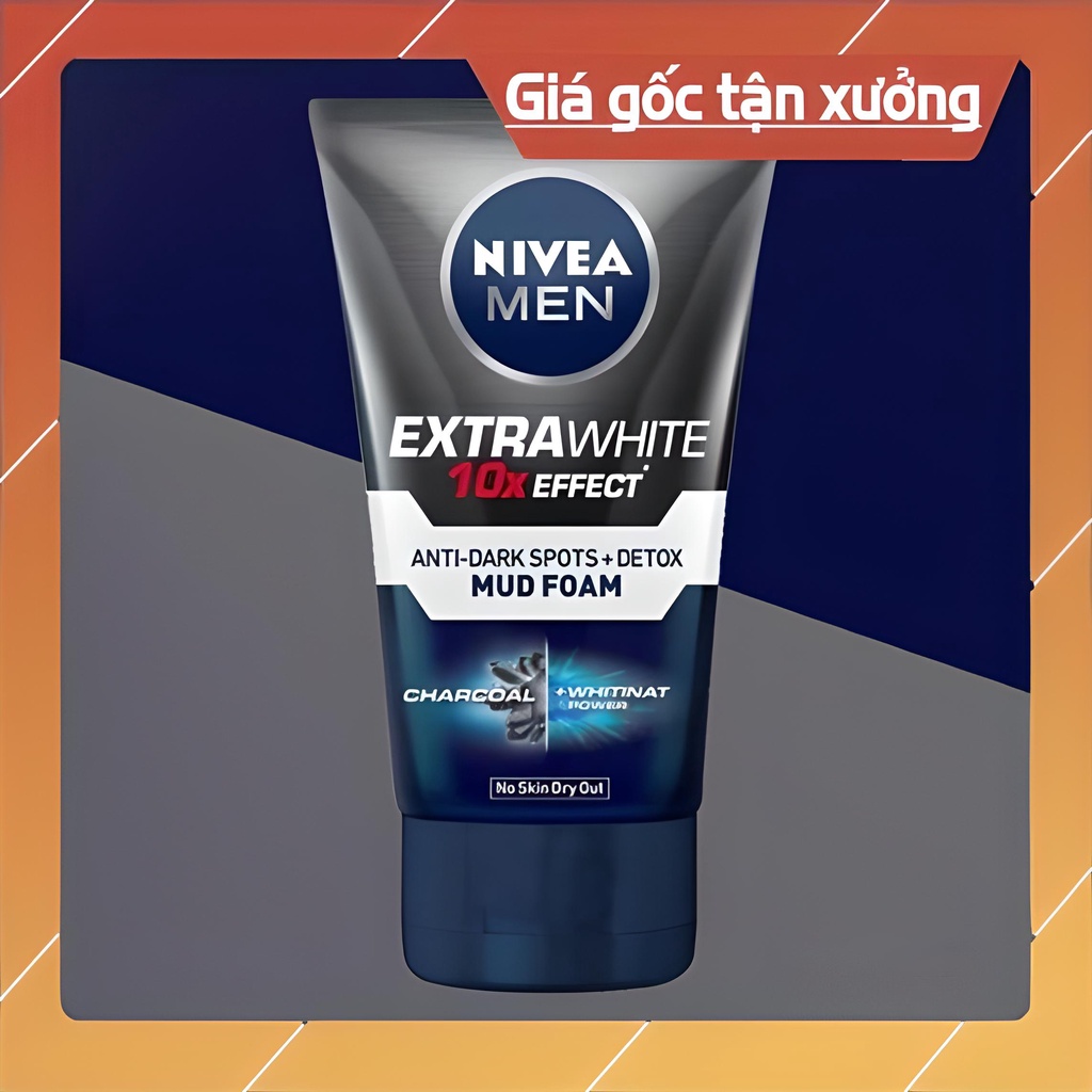 Sữa rửa mặt nivea men sáng da hiệu quả extra white 10x effect brightening foam 100gr