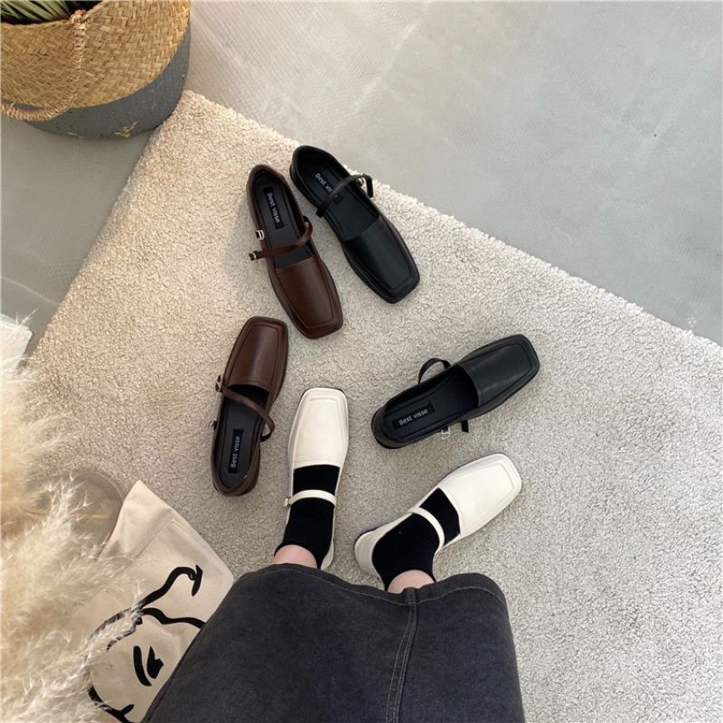 Giày Mary jane mũi vuông đế thấp hàn