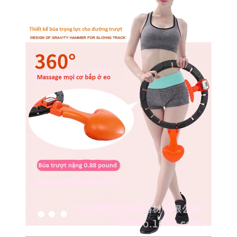 Vòng lắc eo thông minh HULA HOOP-giảm mỡ bụng, điều hòa nhịp tim, massage cơ bụng, tiện lợi sử dụng