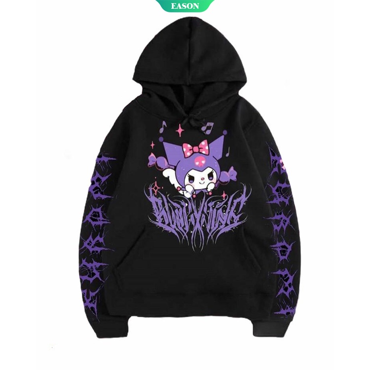 Áo hoodie In Hình Anime Sanrios Anime Kawaiiins Kuromi Mới Phong Cách Đường Phố Châu Âu Cho Nam Và Nữ