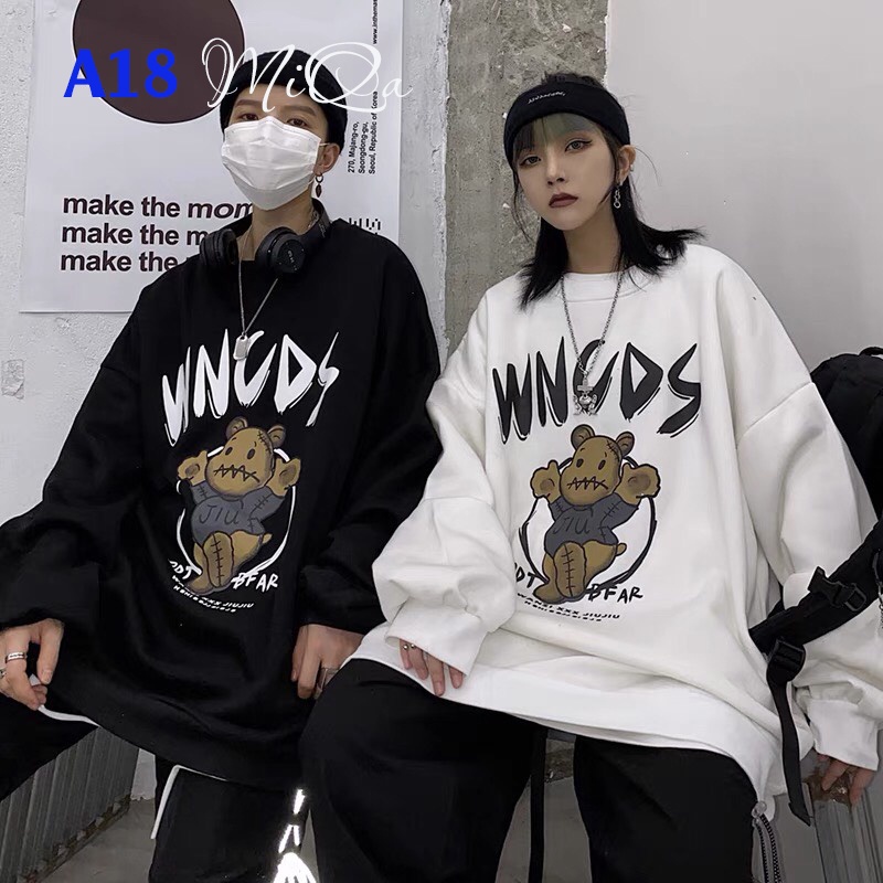 Áo Nỉ Bông Thời Trang UNISEX Họa Tiết Gấu Siêu Ngầu 🐻 / SWEATER FREESIZE 💜 MiQa 💜 #24