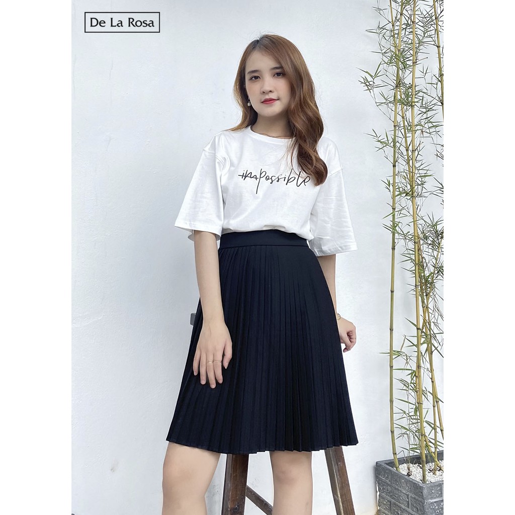 Áo Thun Trắng Đen In Chữ Impossible Form Rộng Freesize 20AT001 - De La Rosa