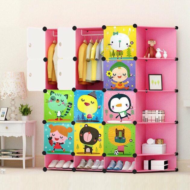 Tủ nhựa quần áo lắp ghép 12+3 giày 5 góc Size sâu 47cm. Tặng kèm 2 treo đồ. Đầy đủ dụng cụ lắp đặt.