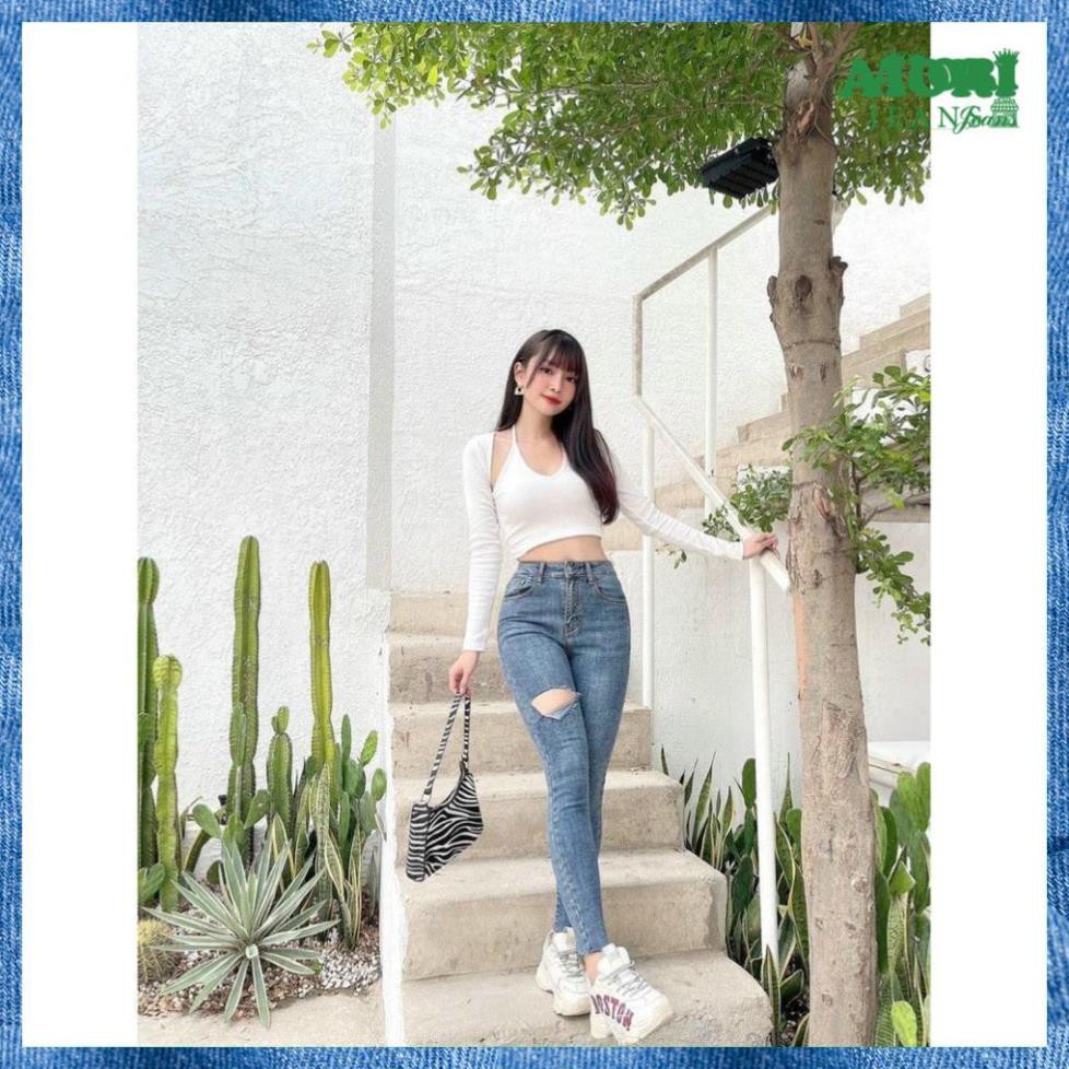Quần Jeans Nữ - Quần SKINNY Nữ Dài, Lưng Cao, Chất Cotton Co Giãn, Thoáng Mát, Mềm Mịn