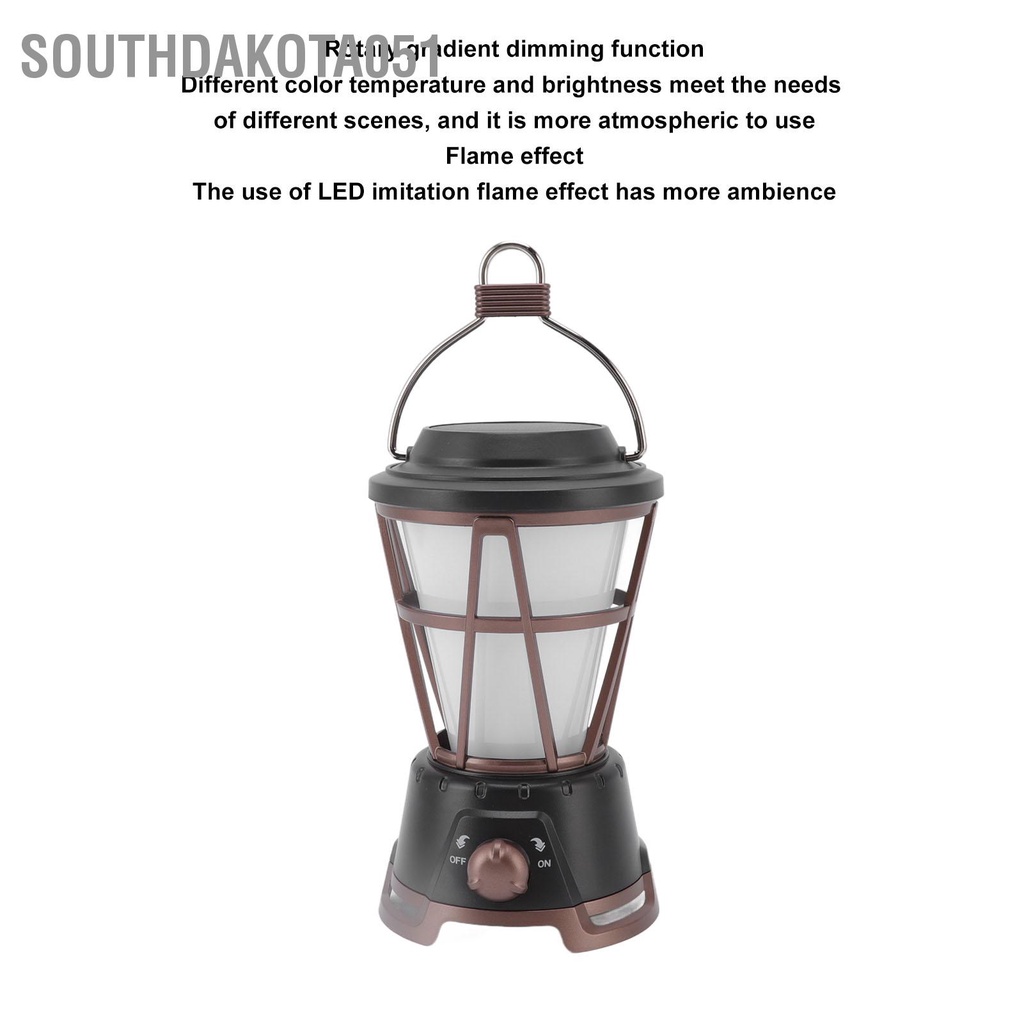 [Hàng HOT] Đèn lều cắm trại ngoài trời sạc năng lượng mặt trời Retro【Southdakota051】