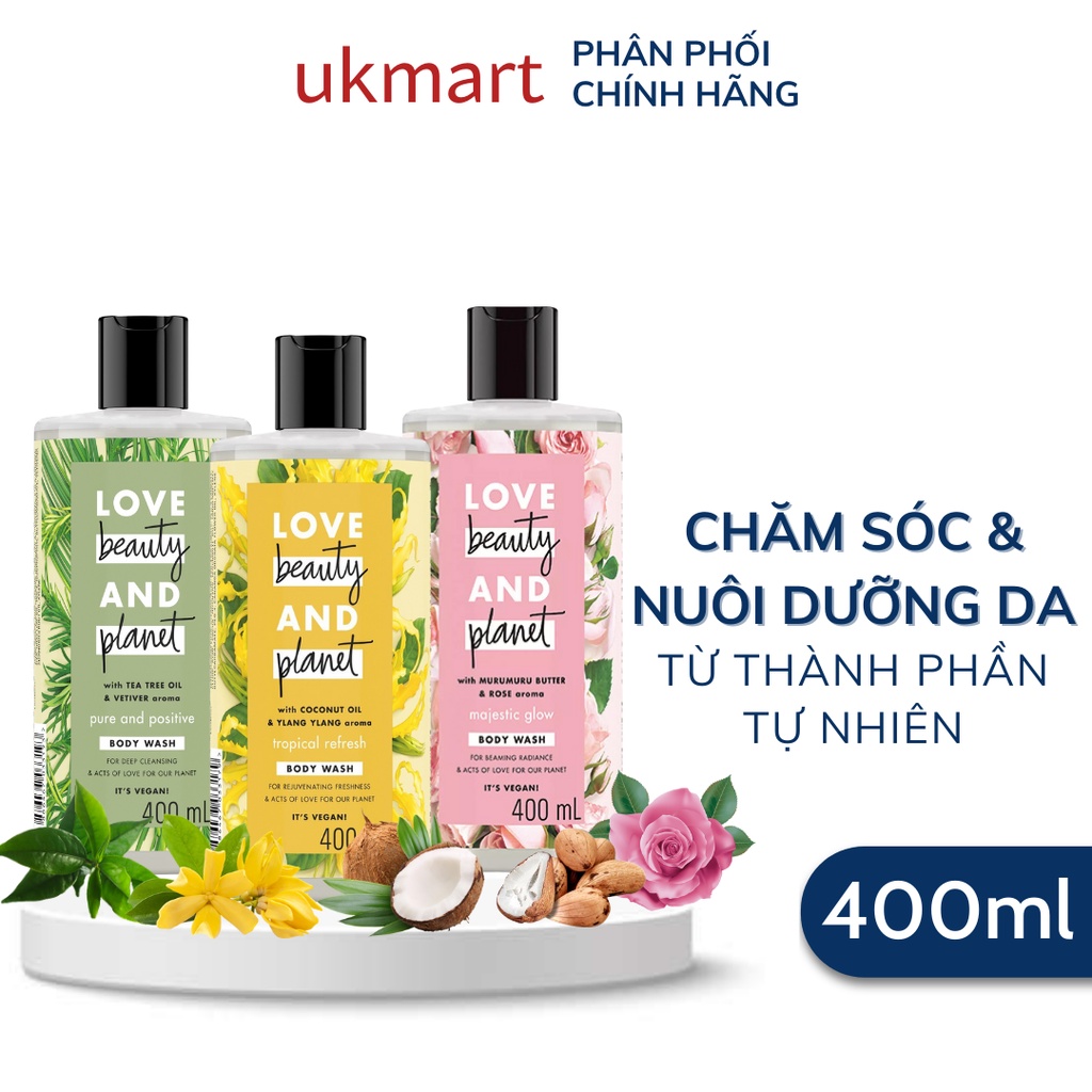 Sữa Tắm Love Beauty And Planet Body Wash Sáng Da Rạng Rỡ 400ml