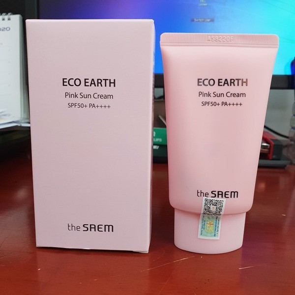 ✅[CHÍNH HÃNG] Kem Chống Nắng The Saem Eco Earth Power Pink Sun Cream SPF50+ PA++++